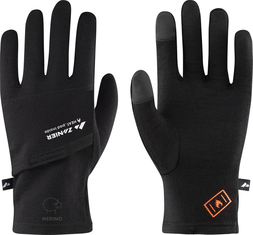 zanier-heat-pads-merino-liner-touch-unterziehhandschuh-schwarz image 1