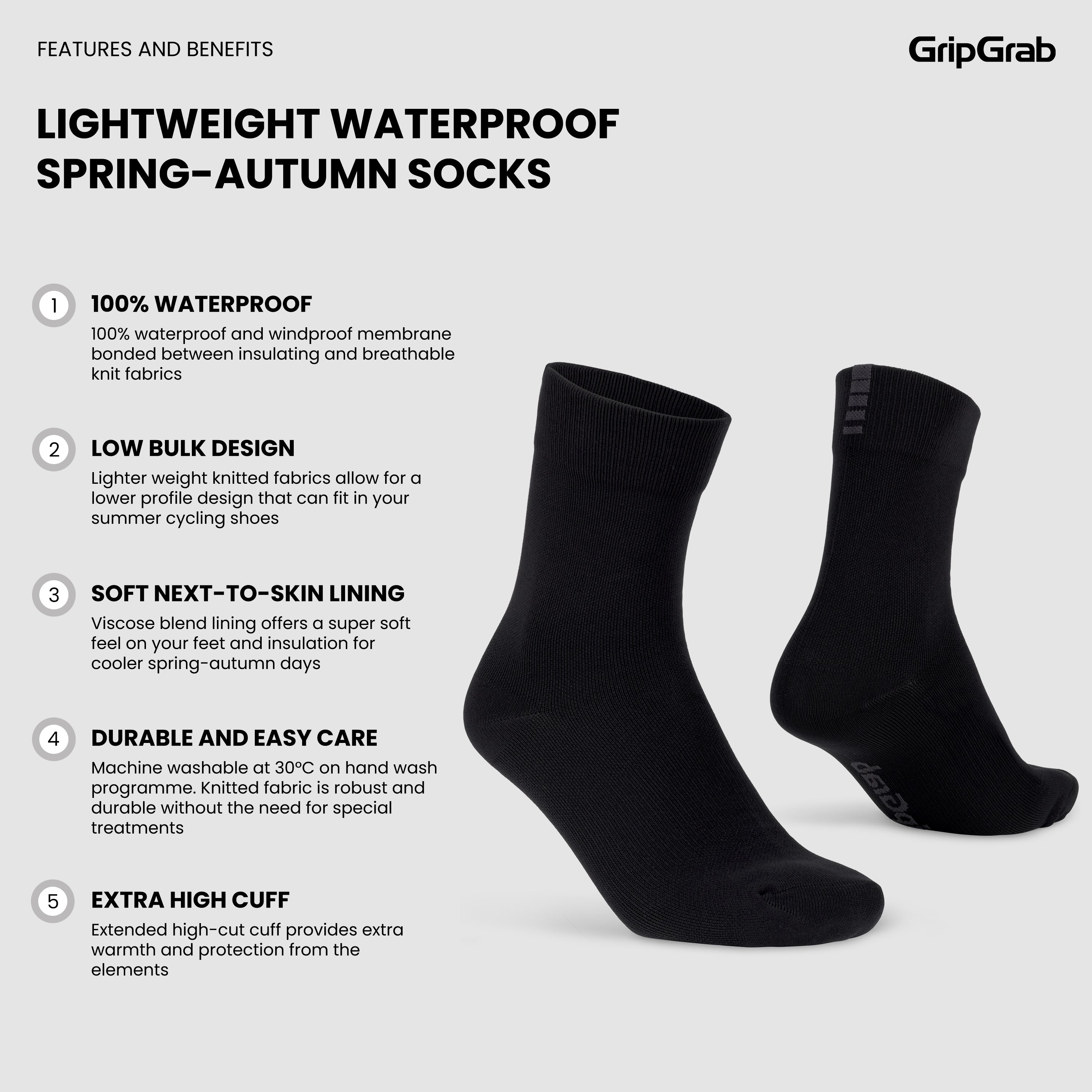 gripgrab-ride-lightweight-waterproof-fahrradsocken-schwarz-wasserdicht image 5