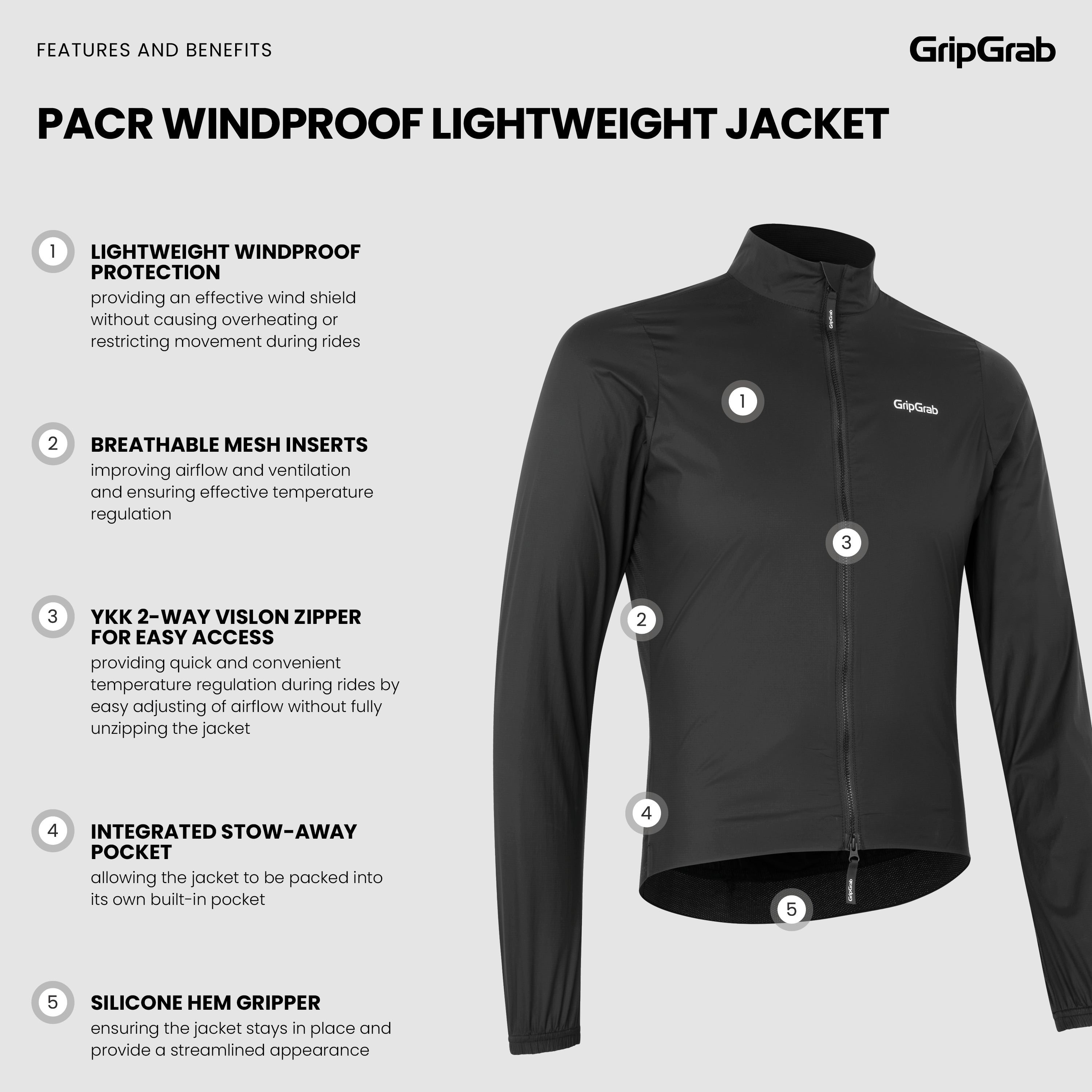 gripgrab-pacr-windjacke-herren-leicht-olive-winddicht image 5