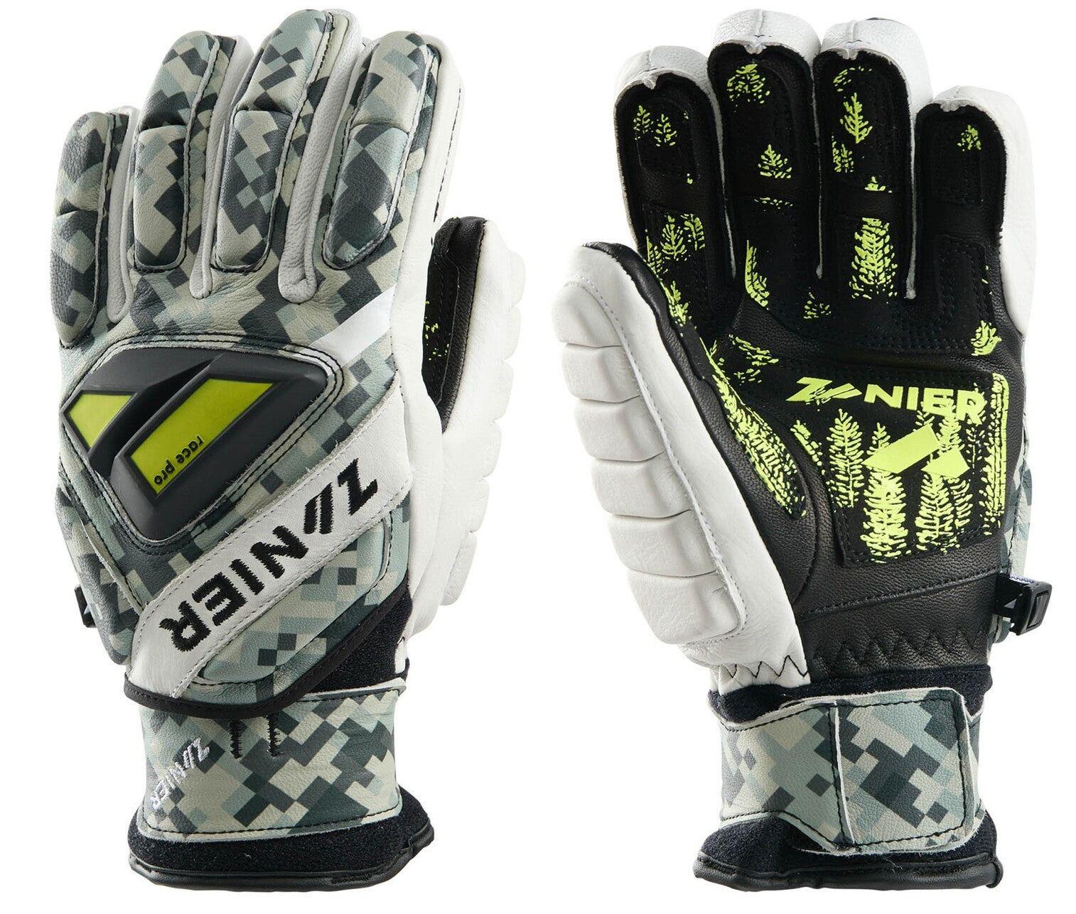 zanier-gate-killer-juniors-skihandschuhe-t-rkis-gelb-tpu-schutz image 4