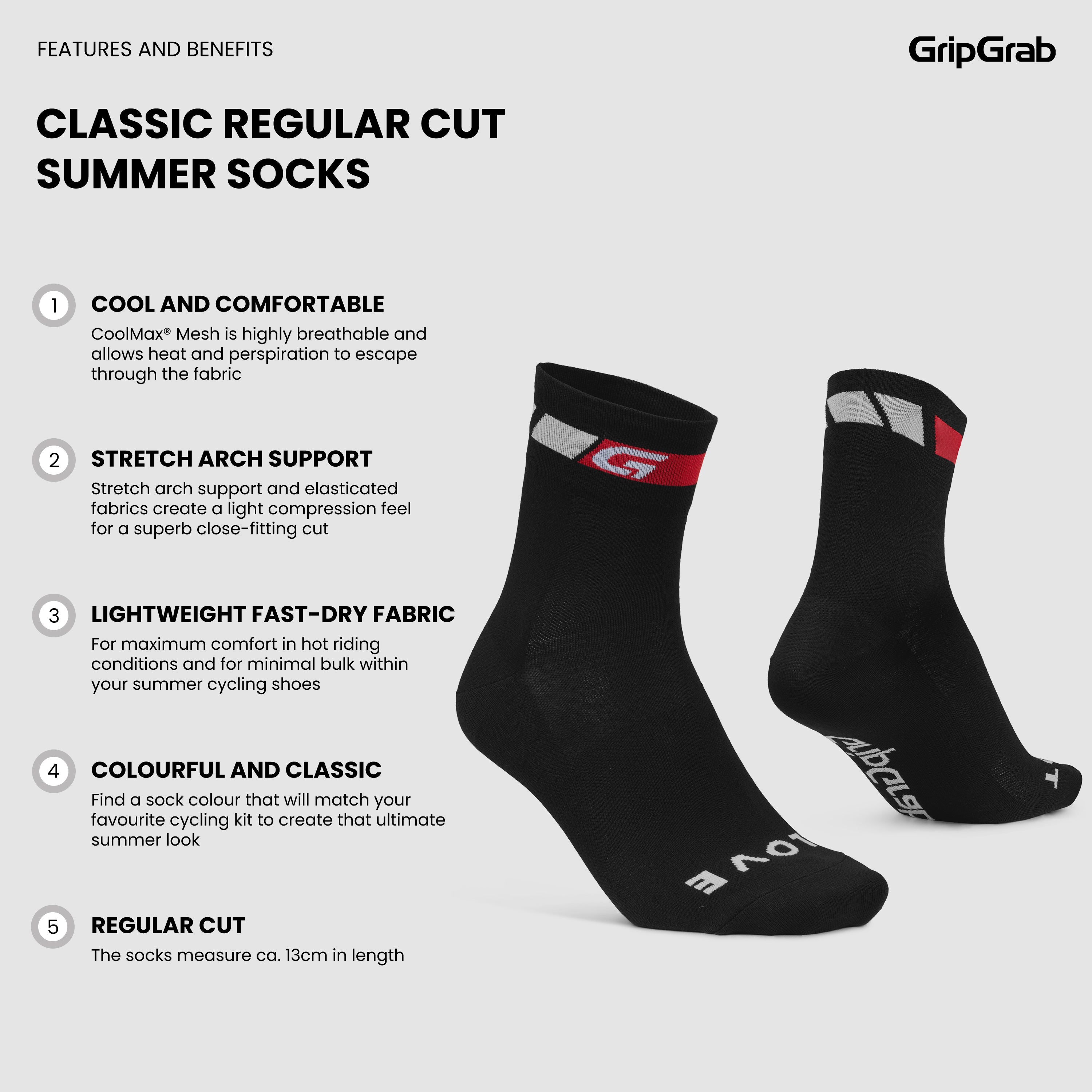 gripgrab-ride-classic-regular-cut-sommersocken-schwarz-coolmax image 3