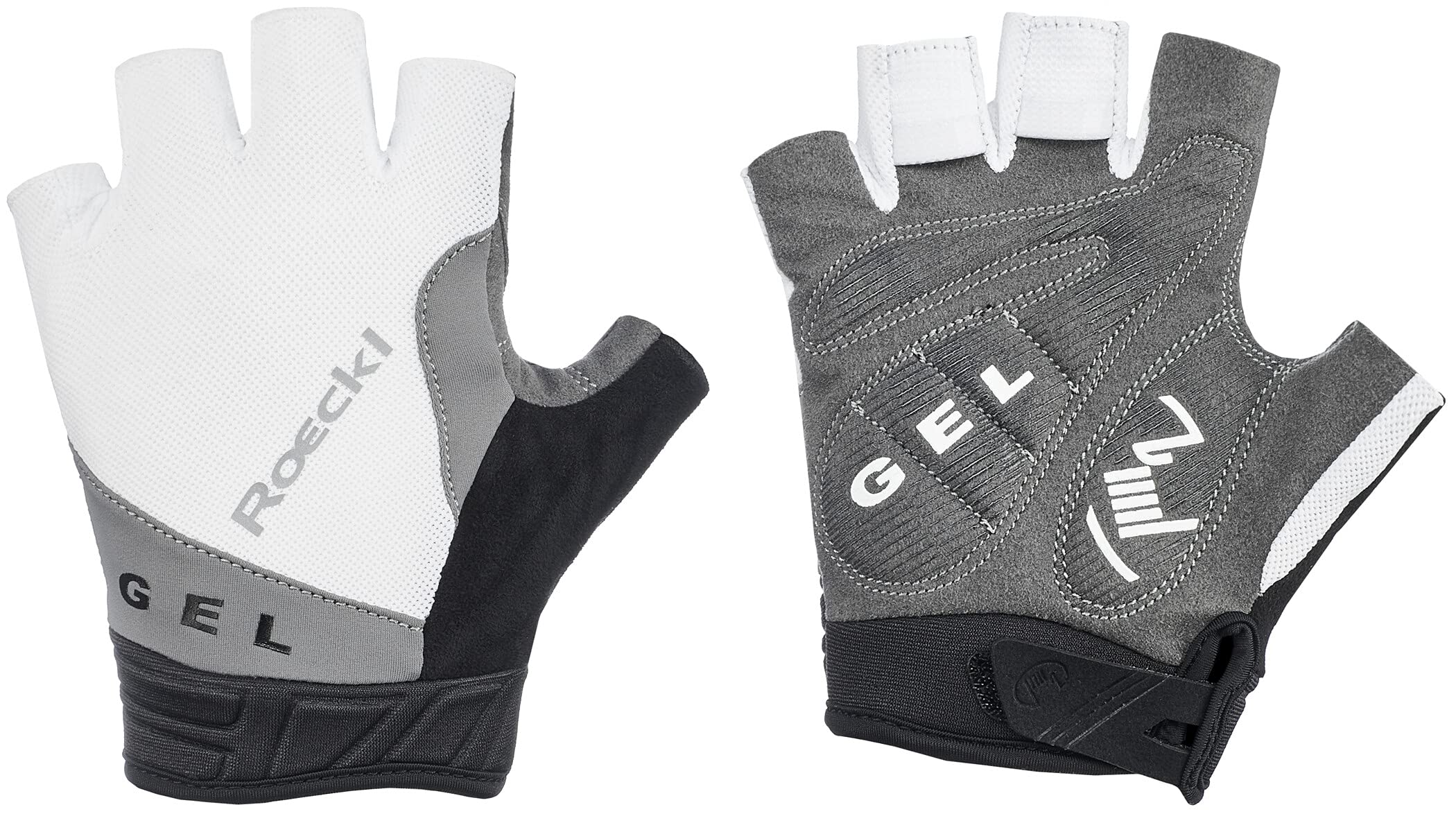 roeckl-itamos-kurze-fahrradhandschuhe-wei-silber-gr-10 image 1