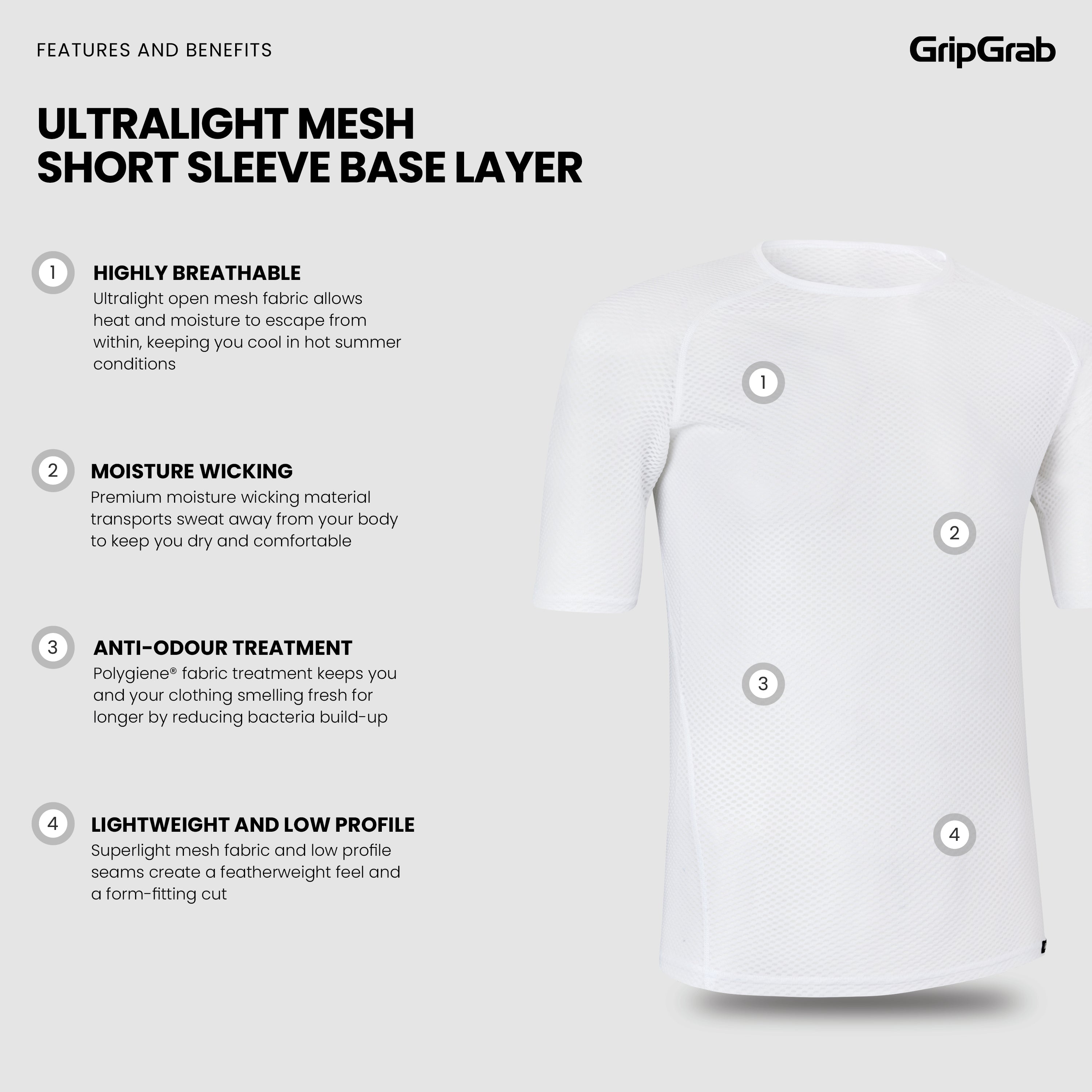 gripgrab-ride-ultralight-mesh-baselayer-wei-kurzarm-m image 7