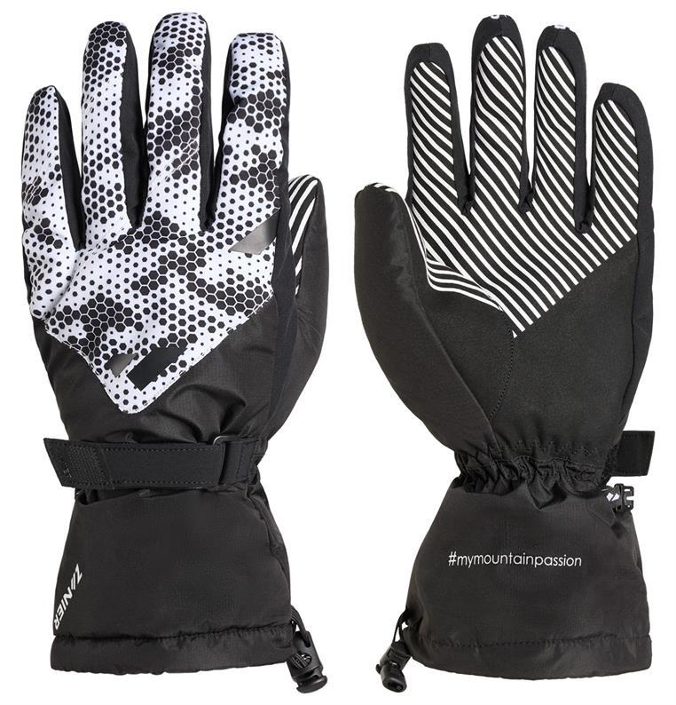 zanier-dienten-stx-juniors-skihandschuhe-gr-5-schwarz-neongelb-wasserdicht image 1