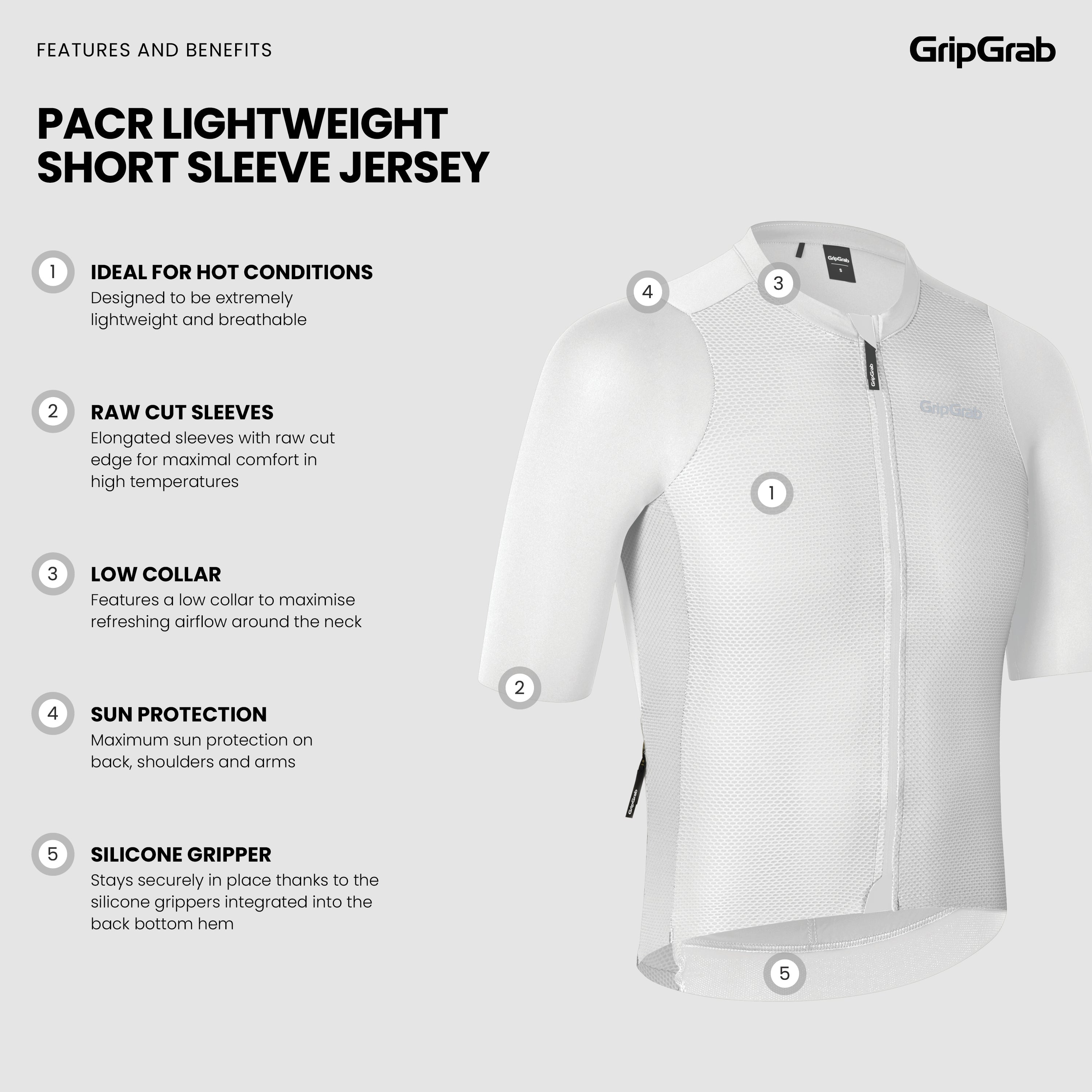 gripgrab-pacr-lightweight-kurzarm-trikot-radtrikot-schwarz-aero image 4
