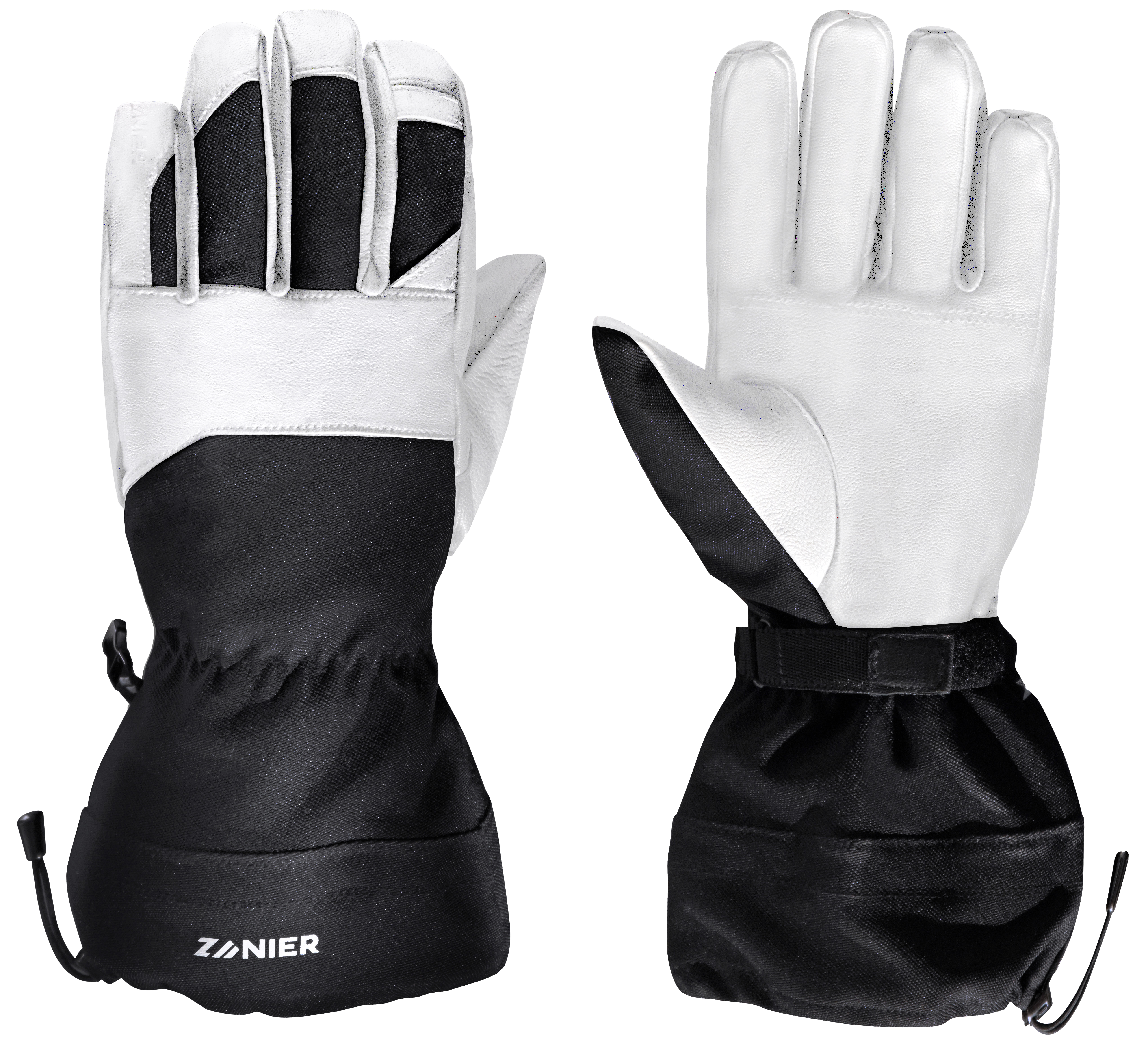 zanier-mybackcountry-ski-handschuhe-leder-schwarz-weiss-liner image 1
