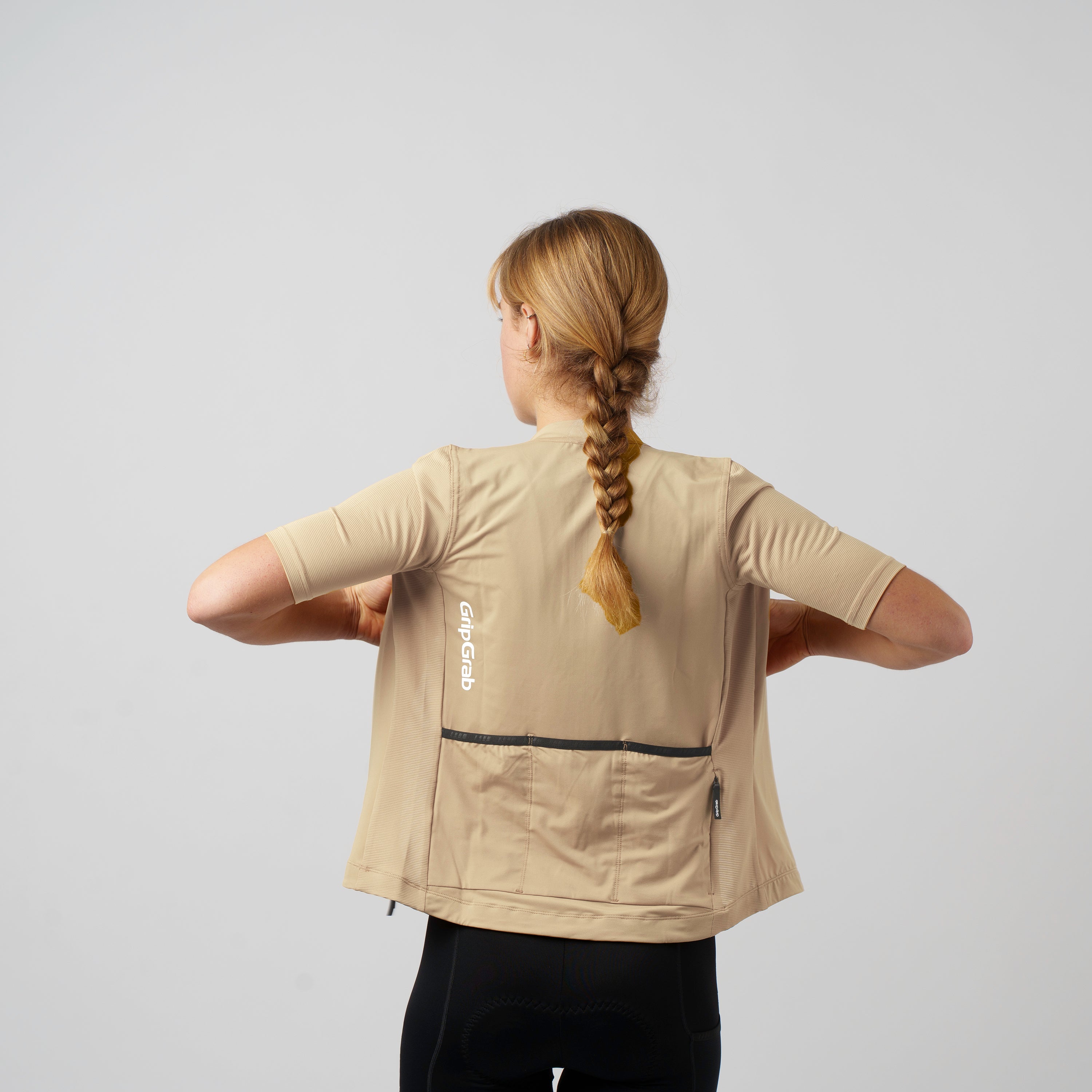 gripgrab-ride-radtrikot-damen-kurzarm-beige-mit-taschen image 2