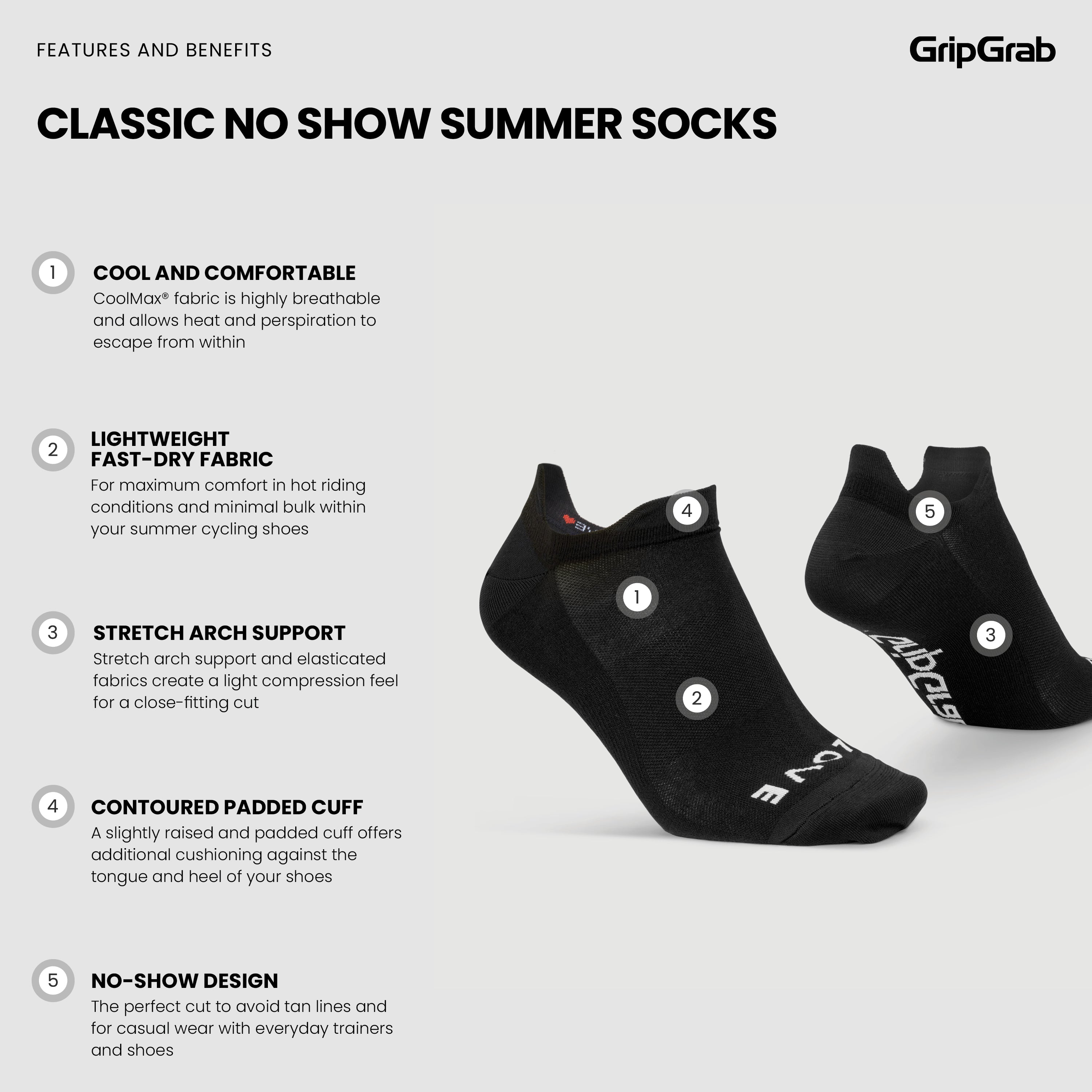 gripgrab-ride-classic-no-show-sommersocken-schwarz-1-paar image 5