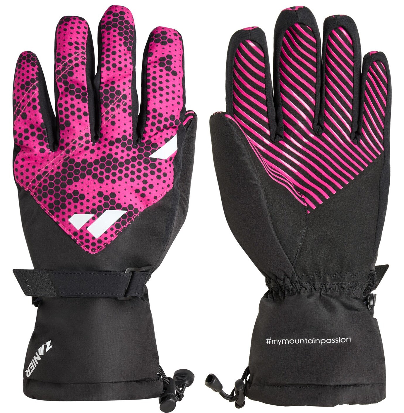 zanier-dienten-stx-juniors-skihandschuhe-gr-5-schwarz-neongelb-wasserdicht image 3
