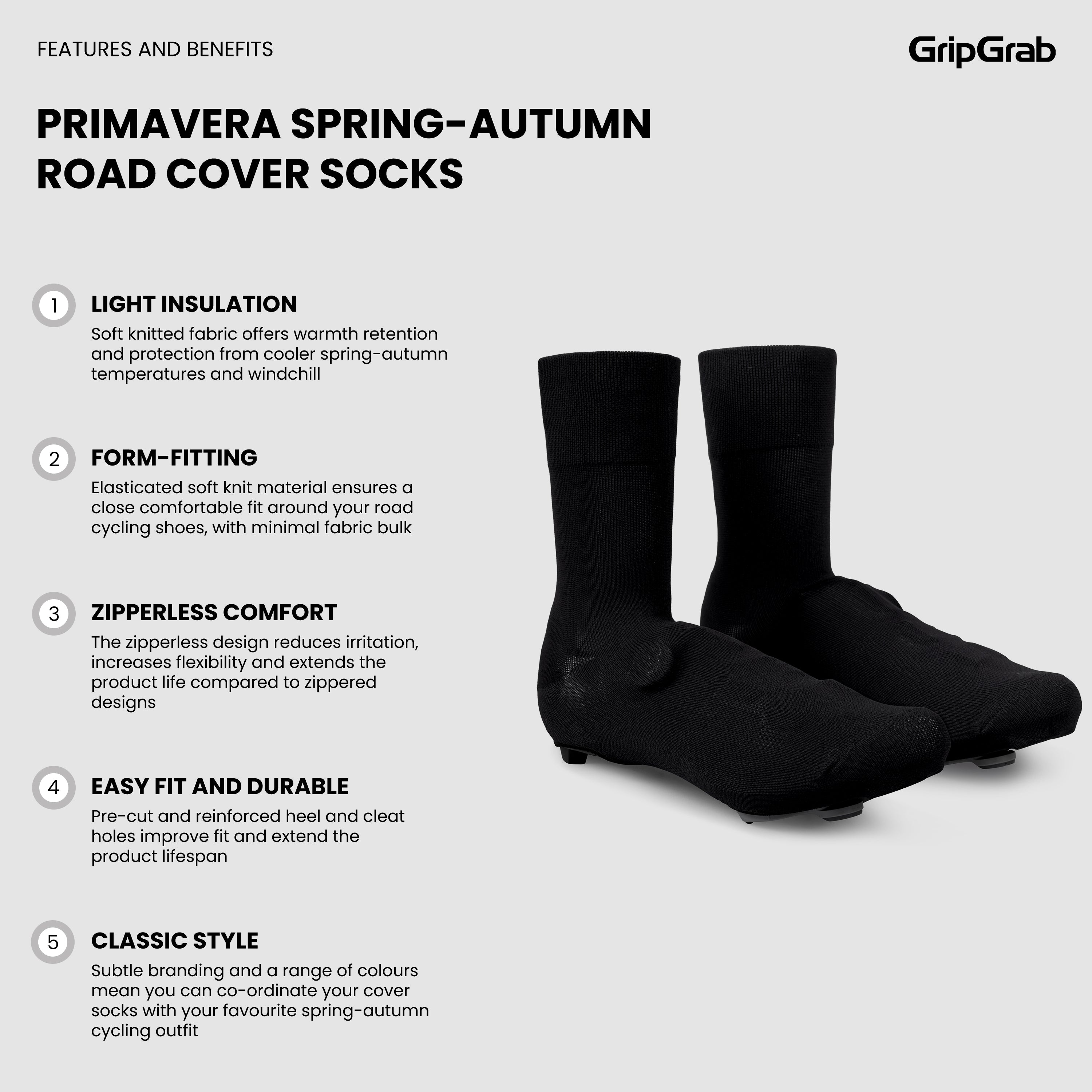 gripgrab-pacr-primavera-road-cover-socken-schwarz-w-rmend image 7