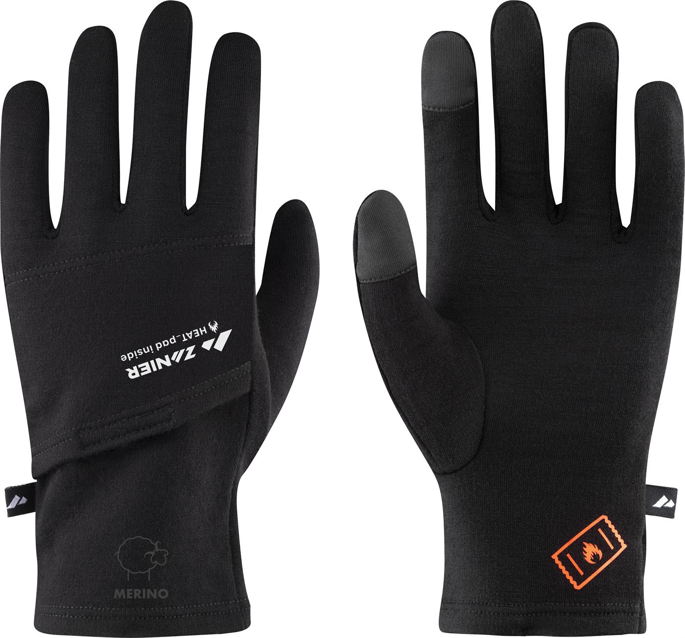 zanier-heat-pads-merino-liner-touch-unterziehhandschuh-schwarz image 1
