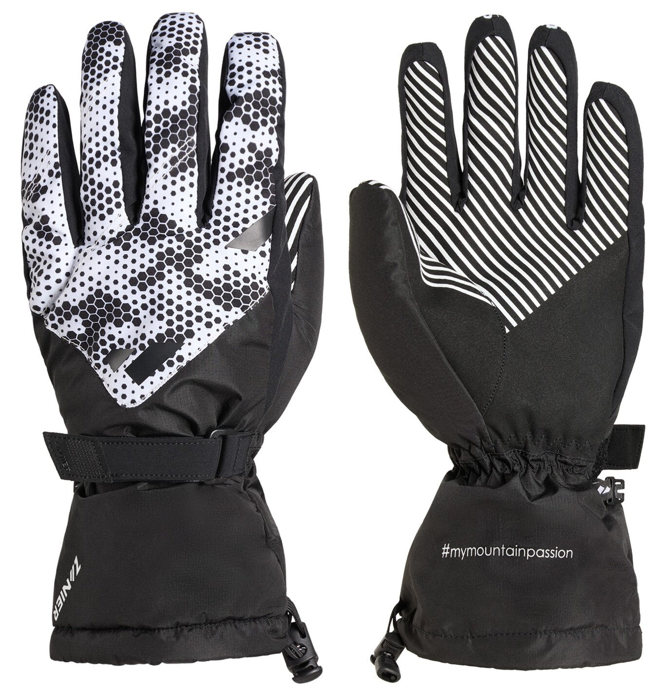zanier-dienten-stx-juniors-skihandschuhe-gr-5-schwarz-neongelb-wasserdicht image 2
