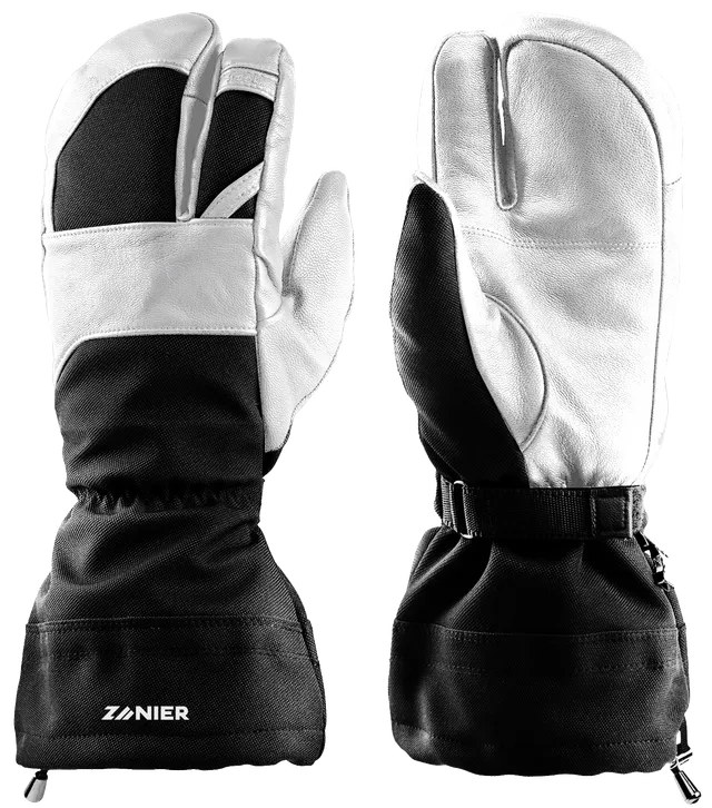 zanier-mybackcountry-trigger-fingerhandschuhe-schwarz-weiss-leder image 1