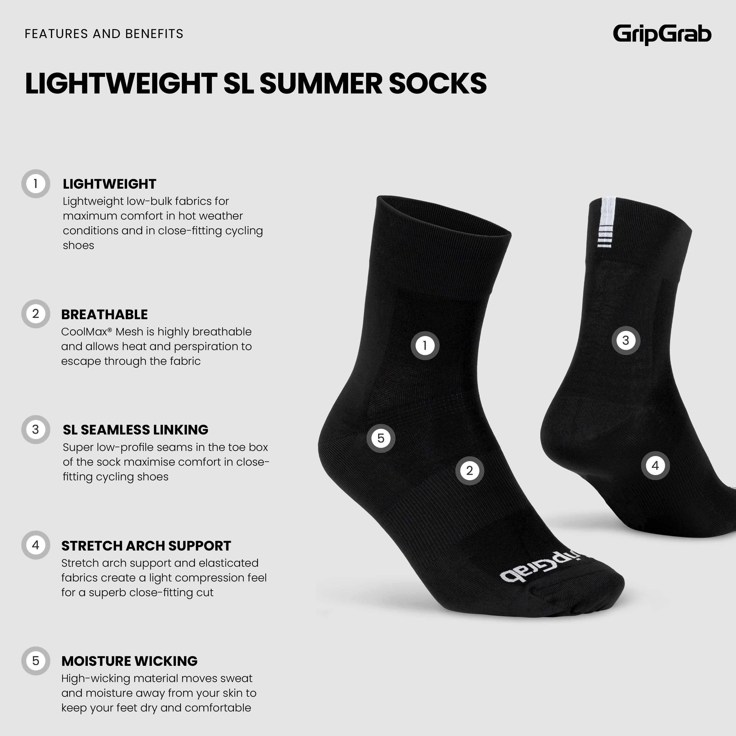 gripgrab-ride-lightweight-sl-radsocken-schwarz-m-coolmax image 6