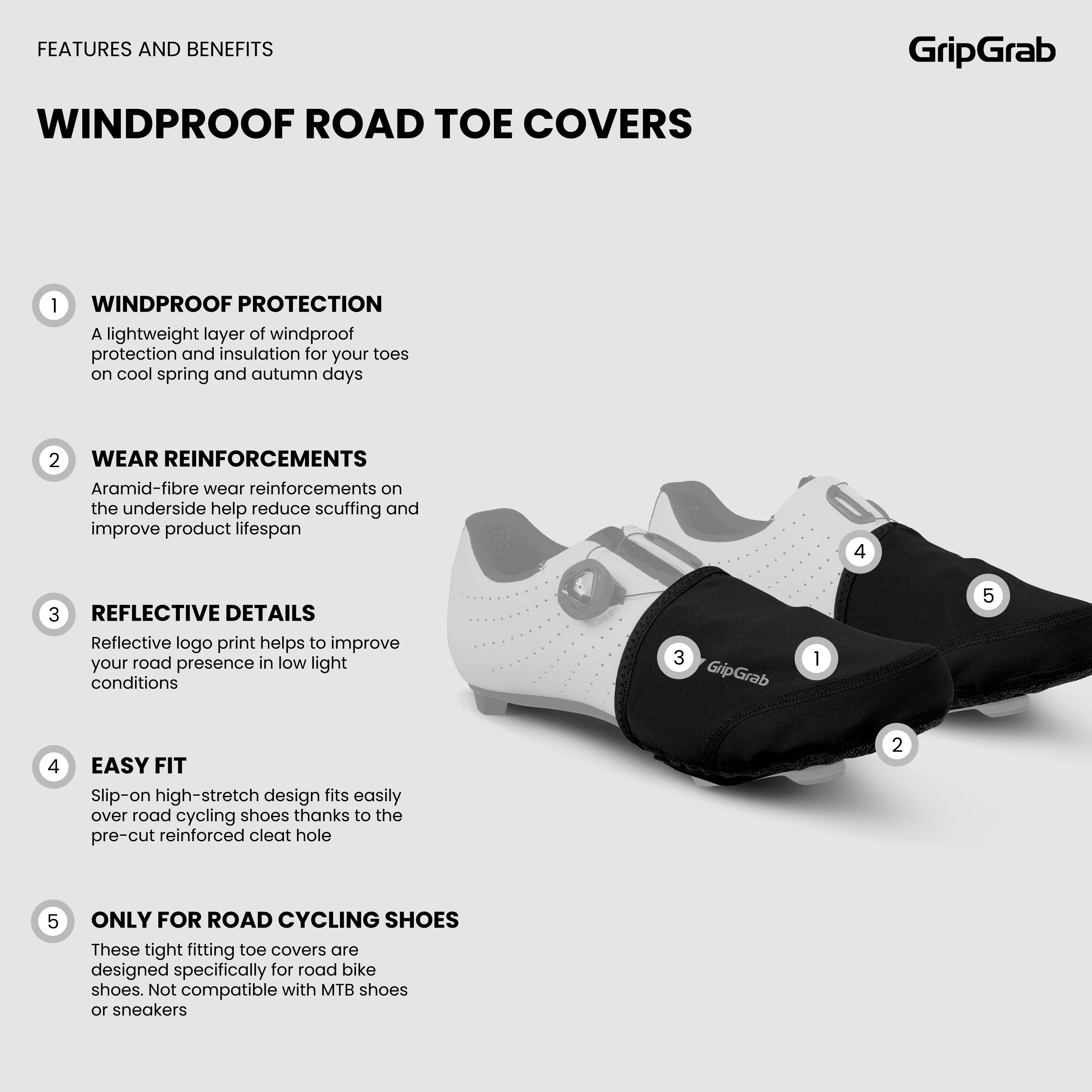 gripgrab-ride-windproof-road-zehen-berzug-schwarz-winddicht image 8