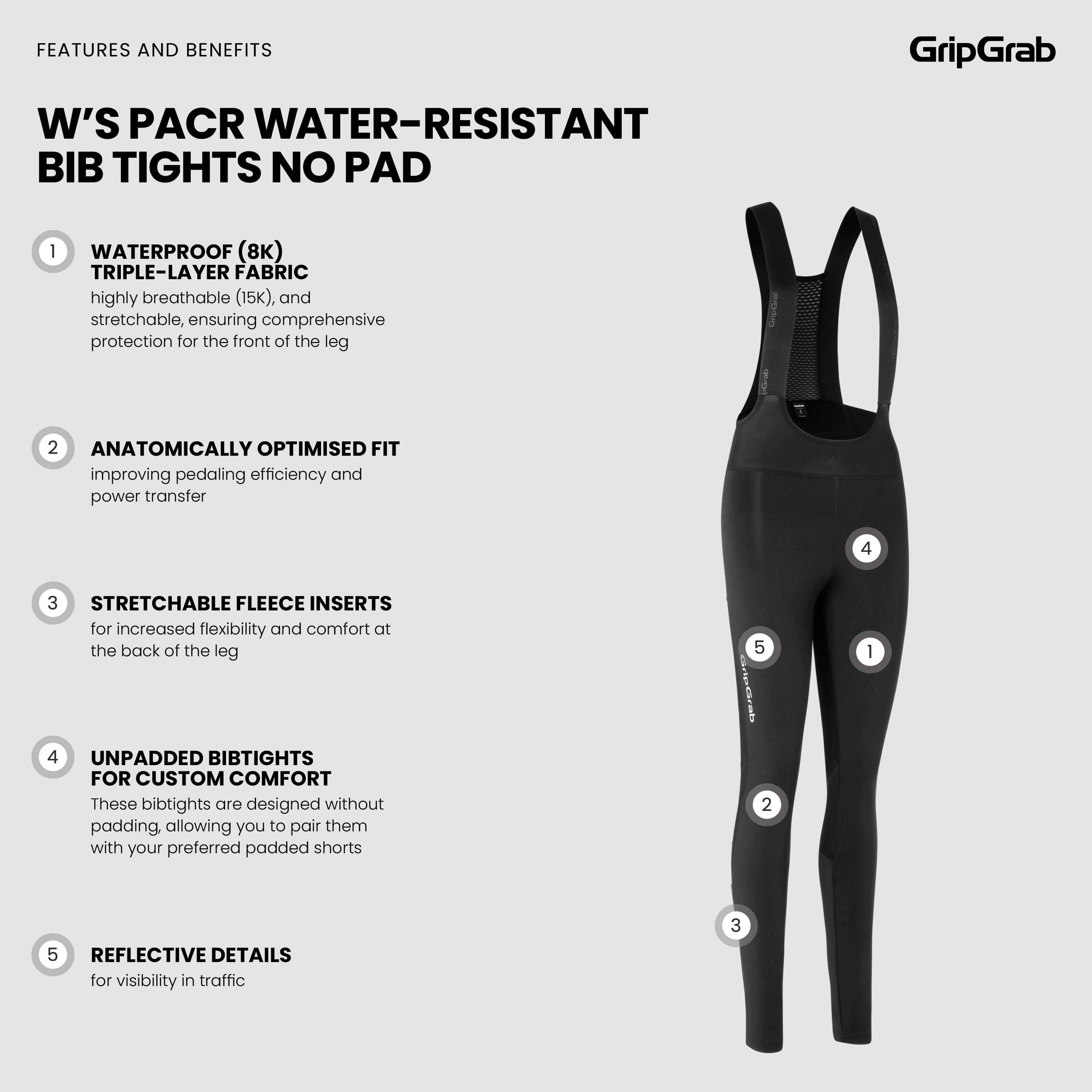 gripgrab-pacr-damen-bib-tights-schwarz-ohne-polster-winter image 5