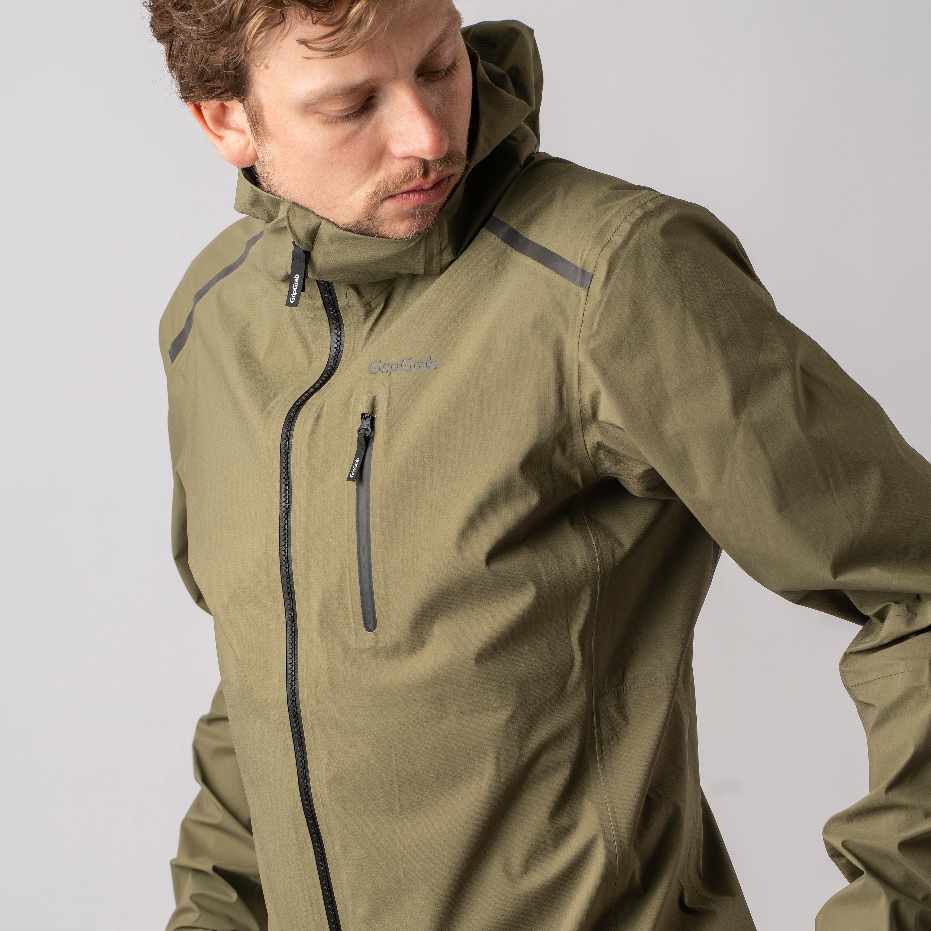 gripgrab-explr-regenjacke-olive-green-wasserdicht-leicht image 2