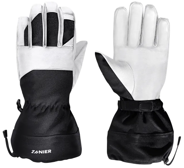 zanier-mybackcountry-ski-handschuhe-leder-schwarz-weiss-liner image 1