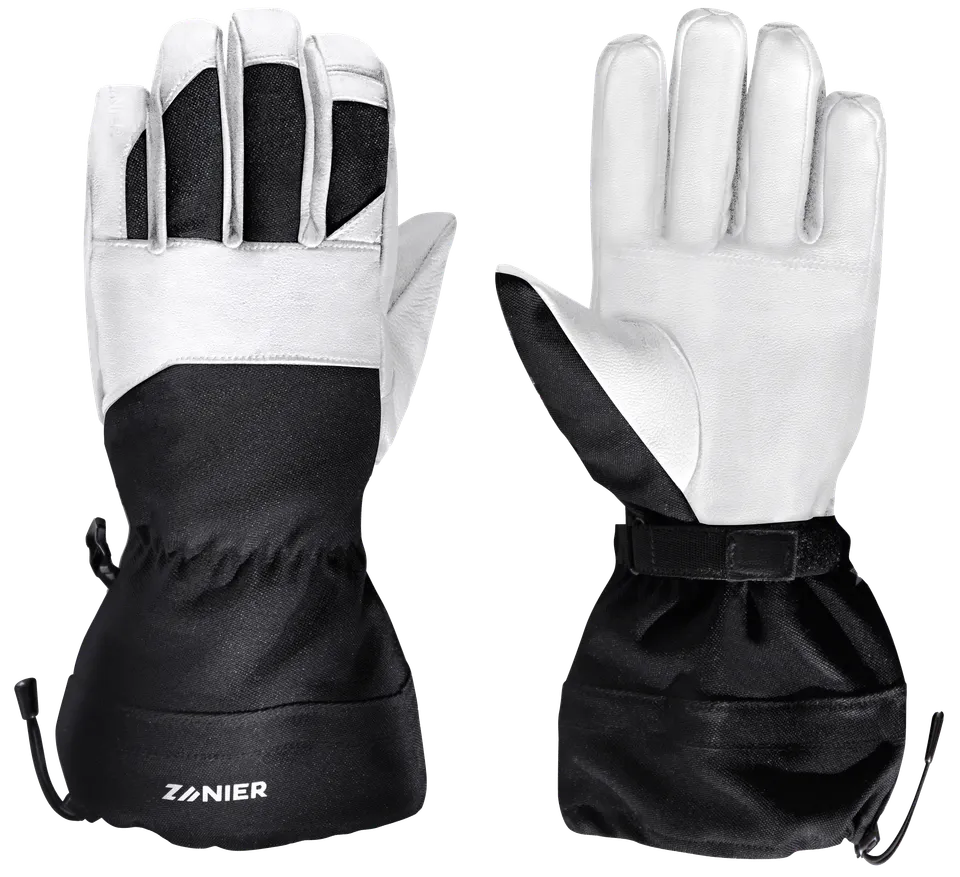 zanier-mybackcountry-ski-handschuhe-leder-schwarz-weiss-liner image 1