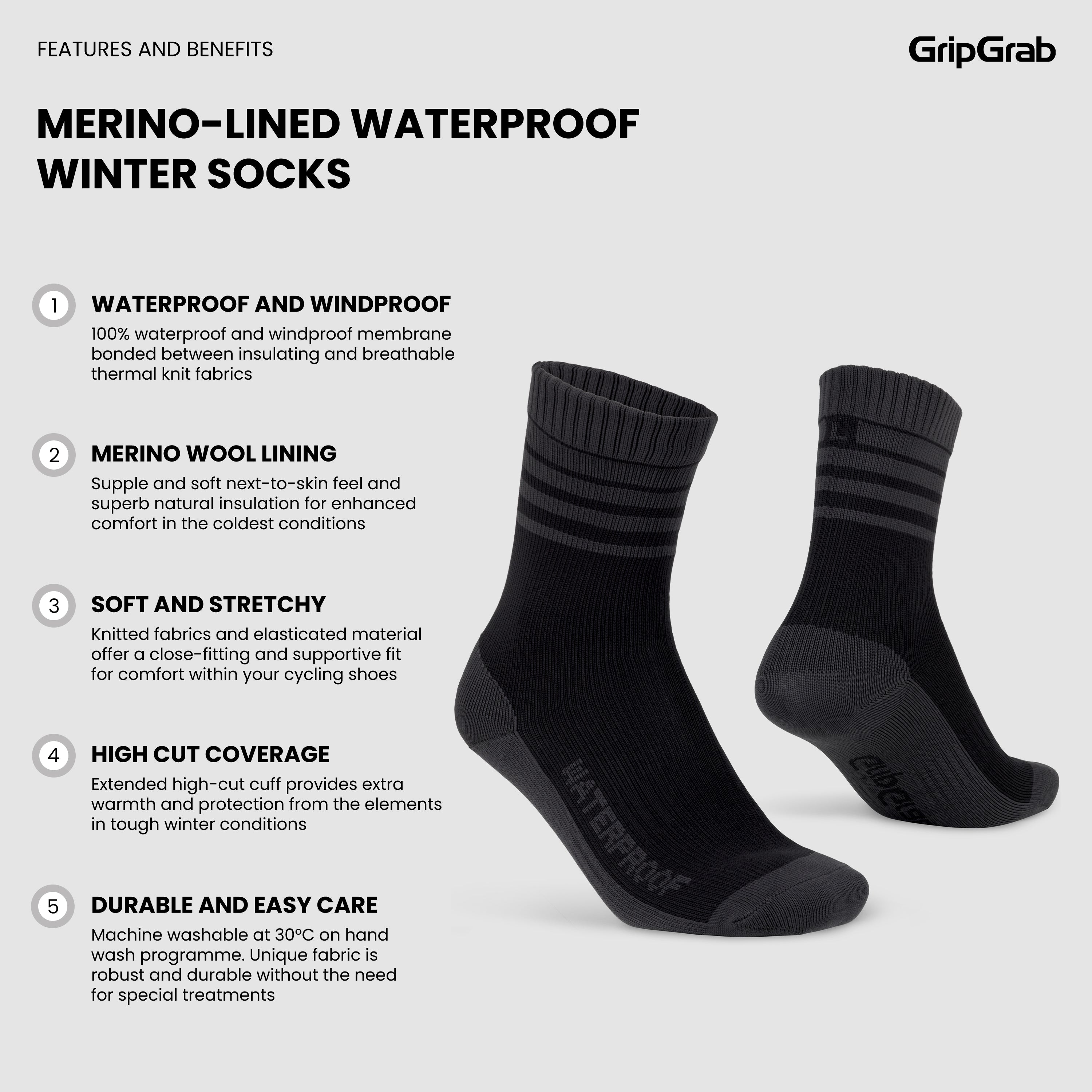 gripgrab-ride-merino-waterproof-winter-fahrradsocken-schwarz image 5
