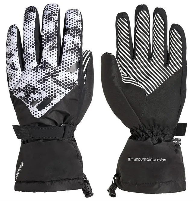 zanier-dienten-stx-juniors-skihandschuhe-gr-5-schwarz-neongelb-wasserdicht image 1