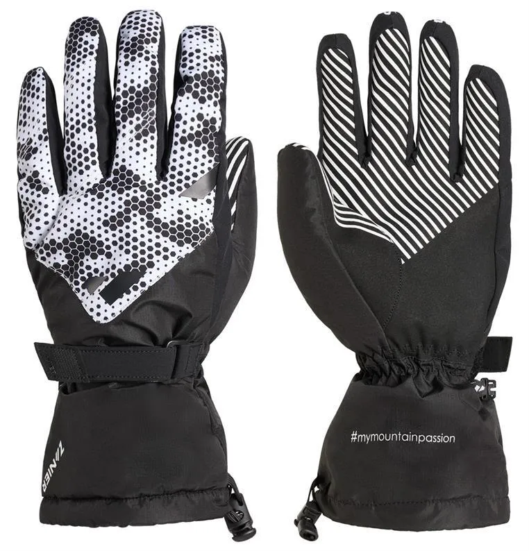 zanier-dienten-stx-juniors-skihandschuhe-gr-5-schwarz-neongelb-wasserdicht image 1