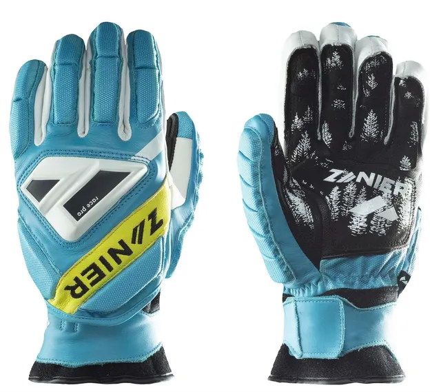 zanier-gate-killer-juniors-skihandschuhe-t-rkis-gelb-tpu-schutz image 1