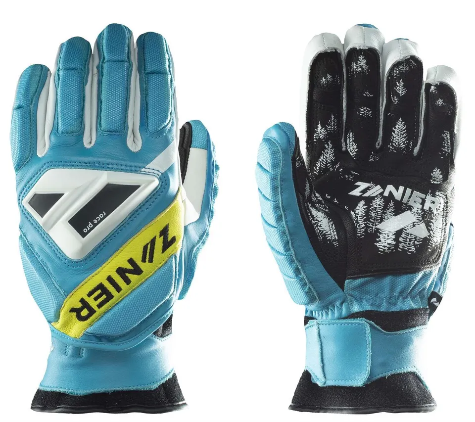 zanier-gate-killer-juniors-skihandschuhe-t-rkis-gelb-tpu-schutz image 1