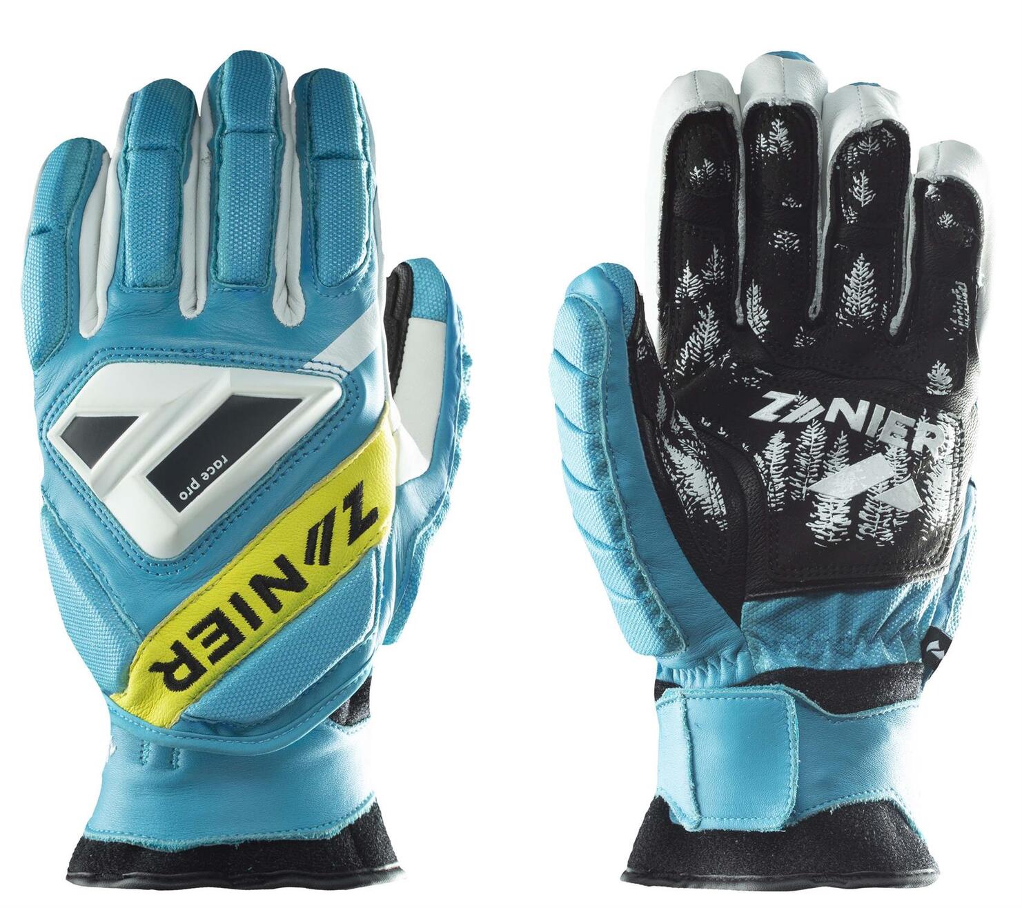 zanier-gate-killer-juniors-skihandschuhe-t-rkis-gelb-tpu-schutz image 1