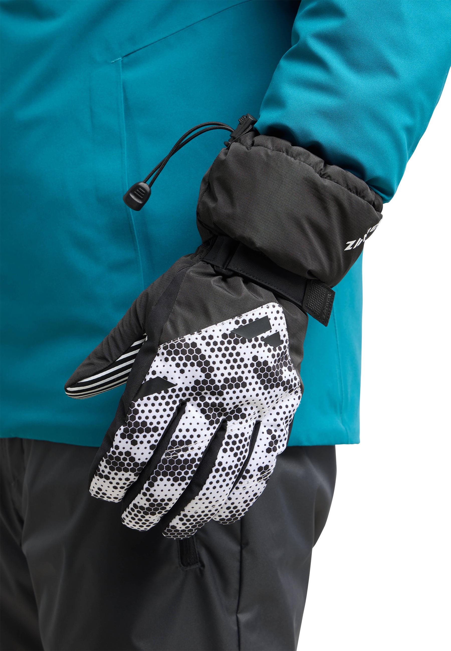zanier-dienten-stx-juniors-skihandschuhe-gr-5-schwarz-neongelb-wasserdicht image 8