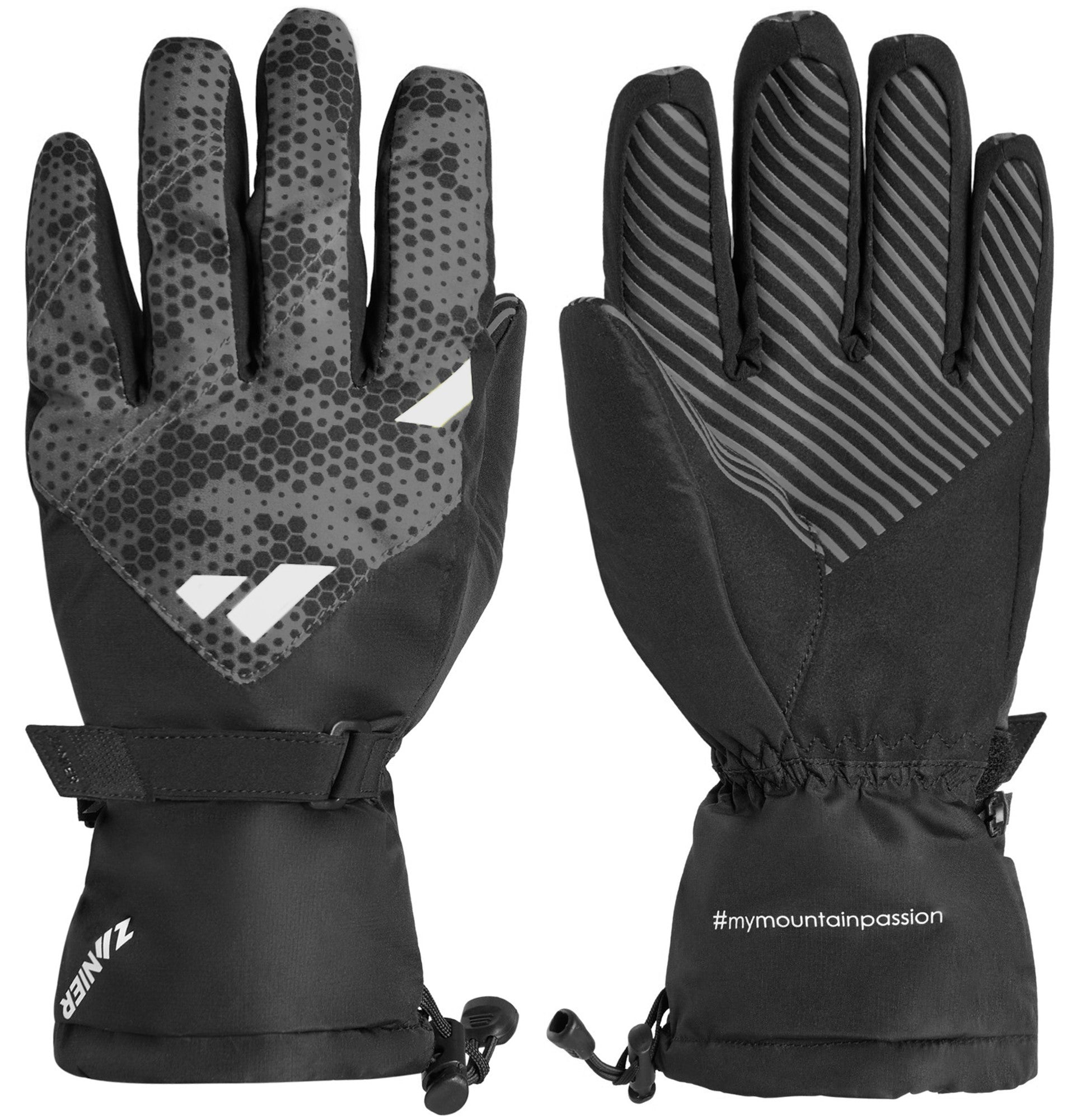 zanier-dienten-stx-juniors-skihandschuhe-gr-5-schwarz-neongelb-wasserdicht image 7