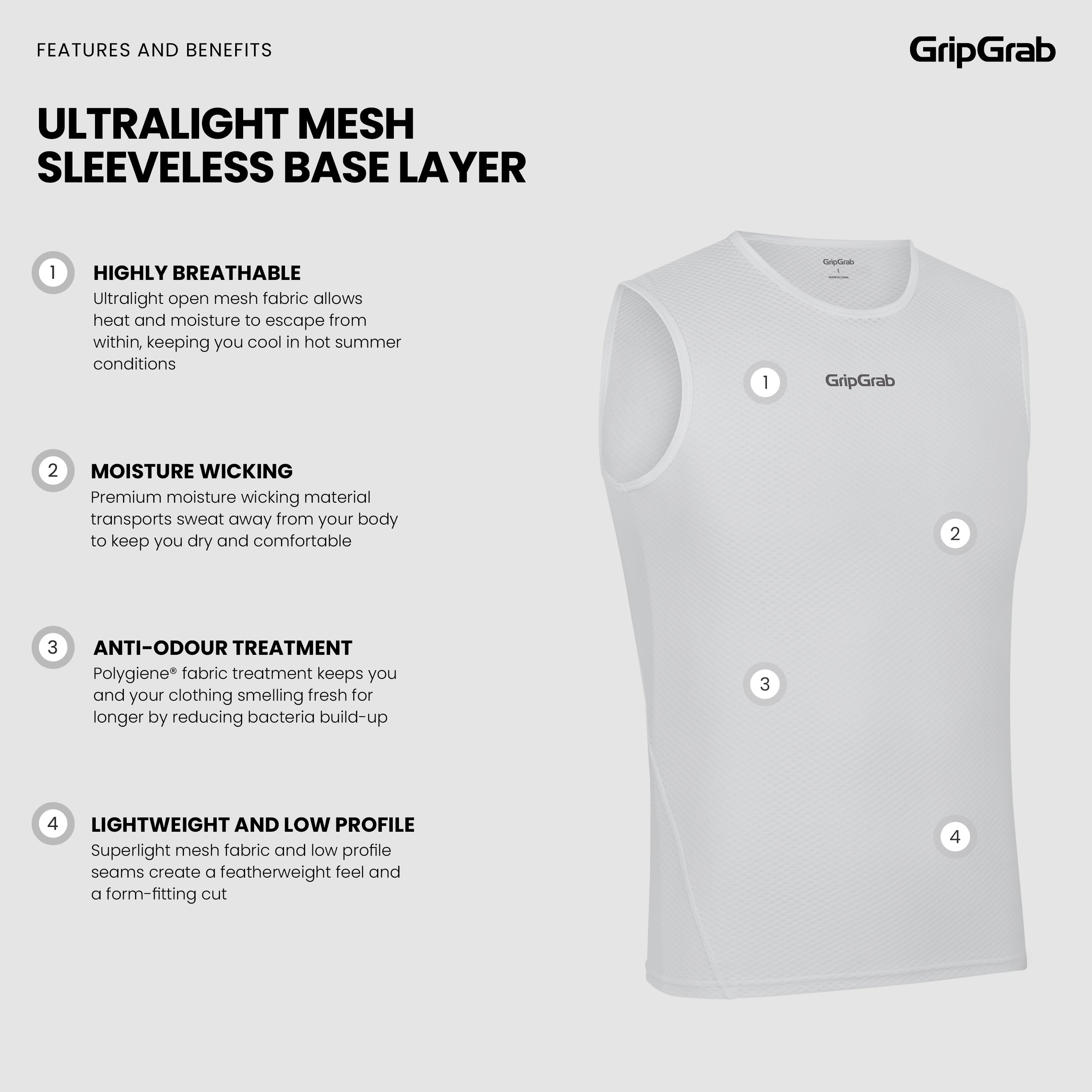 gripgrab-ultralight-mesh-base-layer-unterhemd-wei image 6