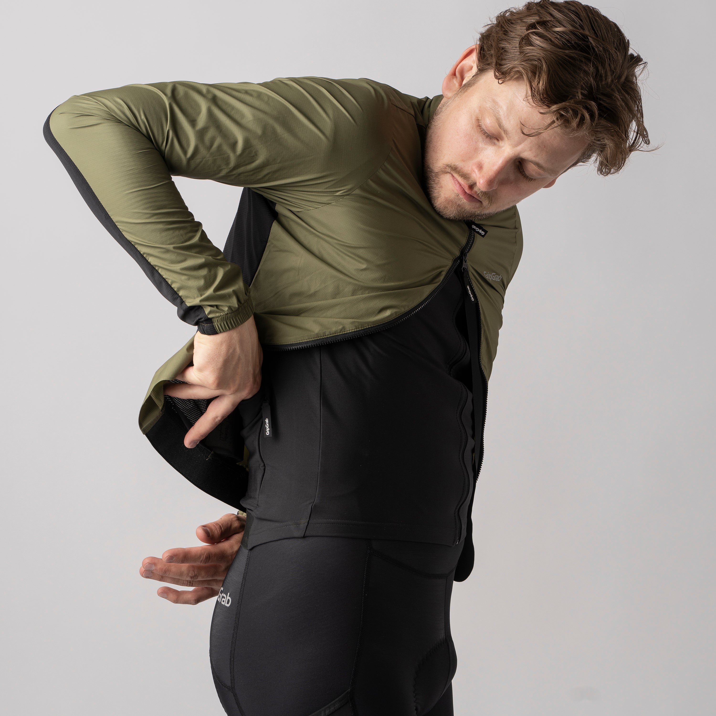 gripgrab-pacr-windjacke-herren-leicht-olive-winddicht image 3