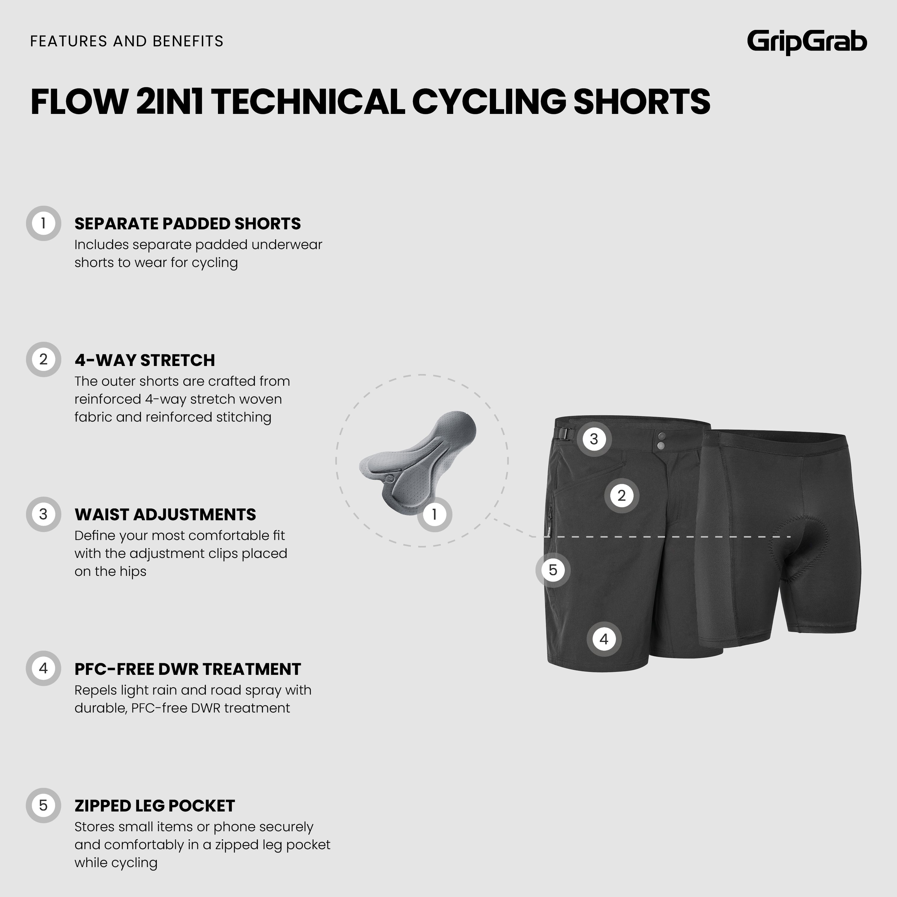 gripgrab-ride-flow-2in1-fahrradhose-schwarz-mit-polster image 8