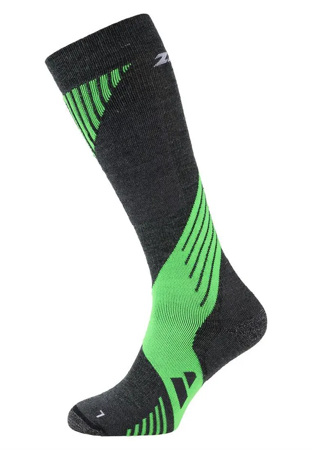zanier-alpine-socks-skisocken-merinowolle-mittelgrau-schwarz image 1