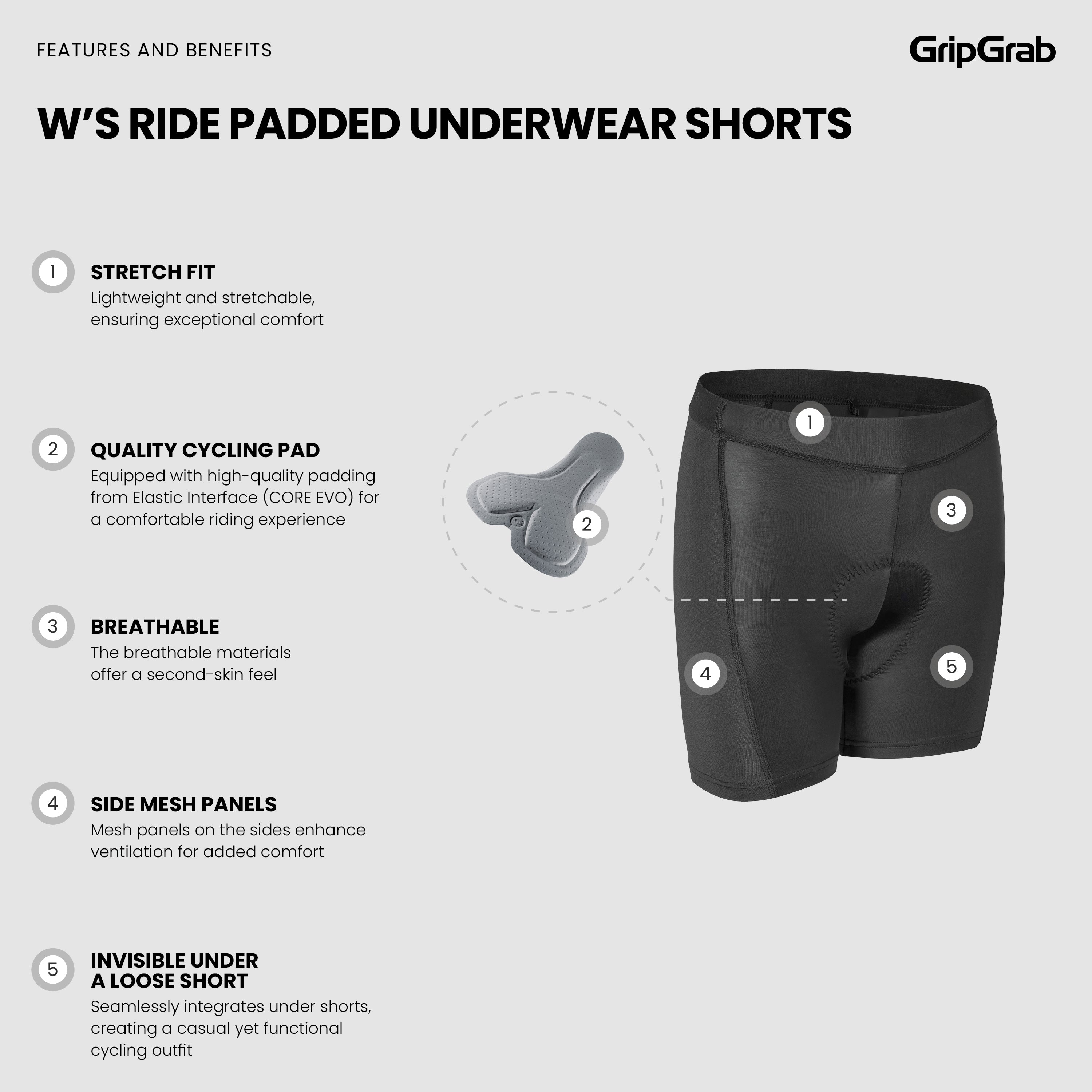 gripgrab-ride-radunterhose-damen-schwarz-mit-polster image 5
