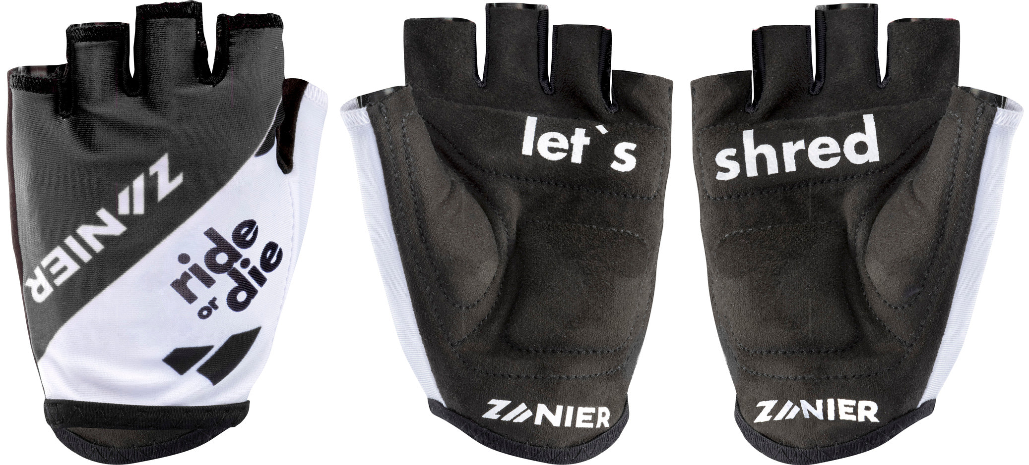 zanier-cycling-team-glove-junior-fahrradhandschuhe-schwarz-weiss-grip image 2